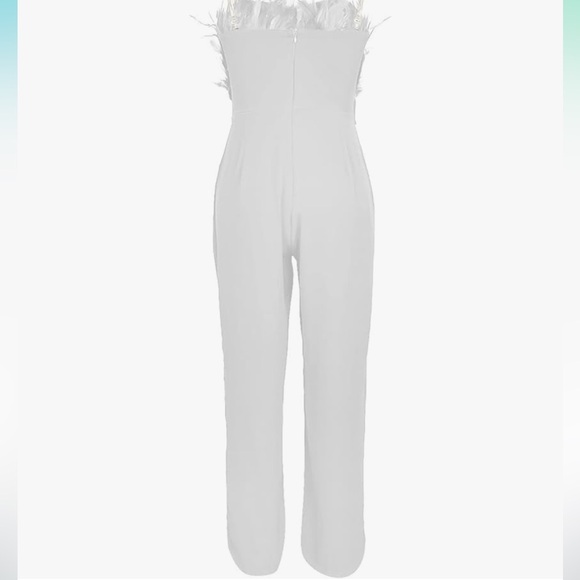 Elegant White Strapless Jumpsuit - Picture 4 of 7